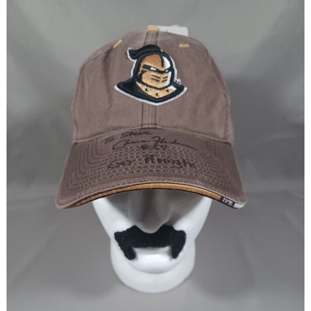 Central Florida Knights Hat Cap Brown Strap Back Signed #54 UCF New - Picture 1 of 5
